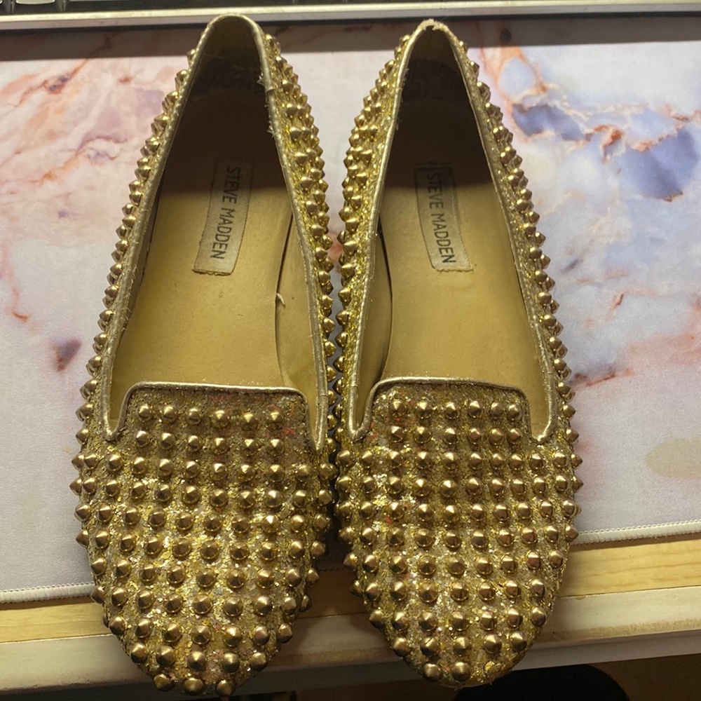 Gold Steve Madden Flats
